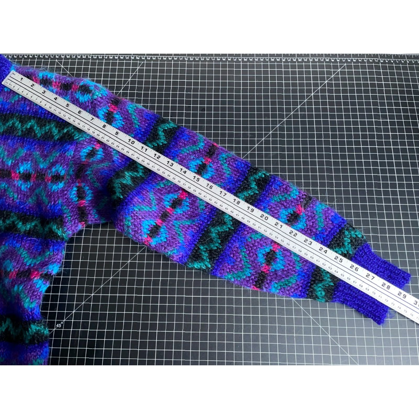 Vintage VINTAGE Icelandic Design Cardigan Sweater Geometric Blue Heavyweight Mohair Blend Long Sleeve Crew Neck Women M Size M / US 6-8 / IT 42-44 - 7 Thumbnail