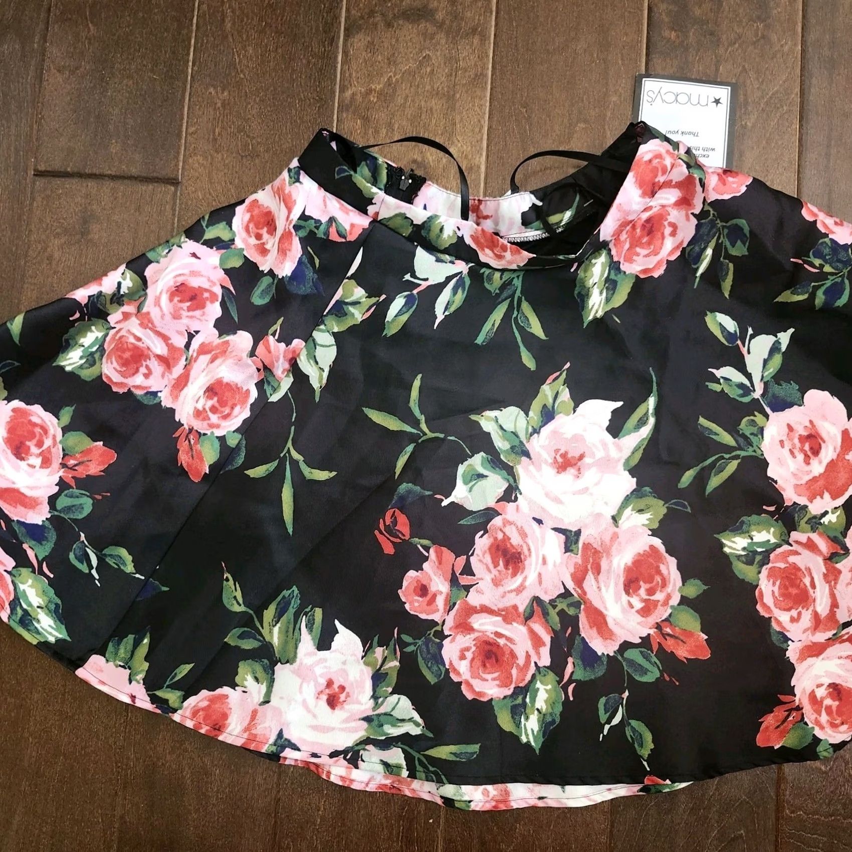 Vintage Studio City ROSE Black Rose Floral Party Skirt NWT - Size 1 Size 25" / US 0 / IT 36 - 4 Thumbnail