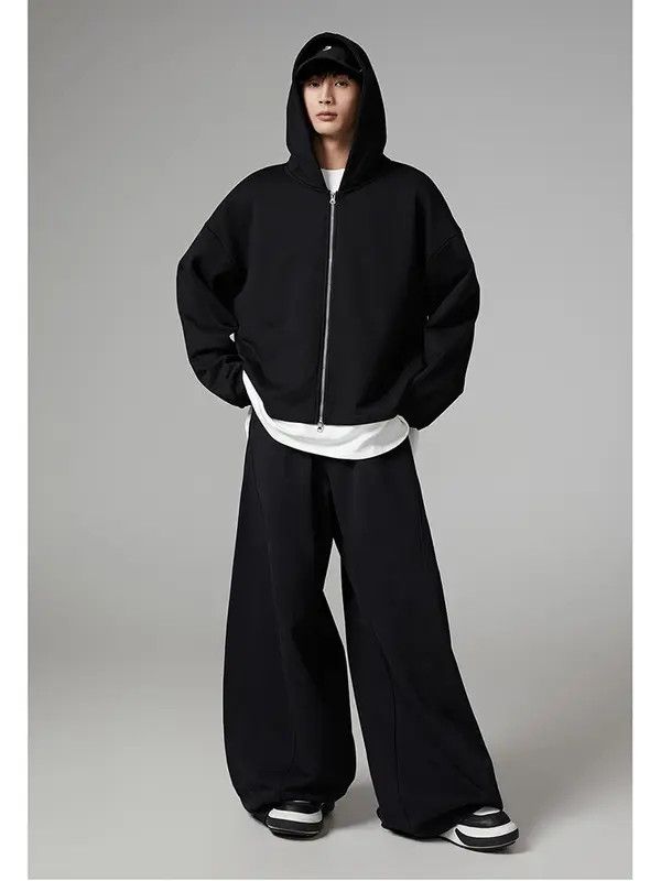 Japanese Brand VIBE Black Y2K Wide Leg Baggy Sweatpants Size US 36 / EU 52 - 3 Thumbnail