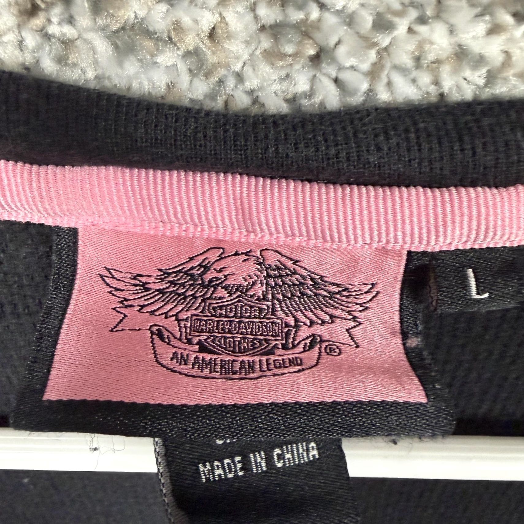 Harley Davidson Harley-Davidson Shirt Womens L Black Pink Thermal Henley Grunge Biker Moto Chic Size L / US 10 / IT 46 - 5 Thumbnail
