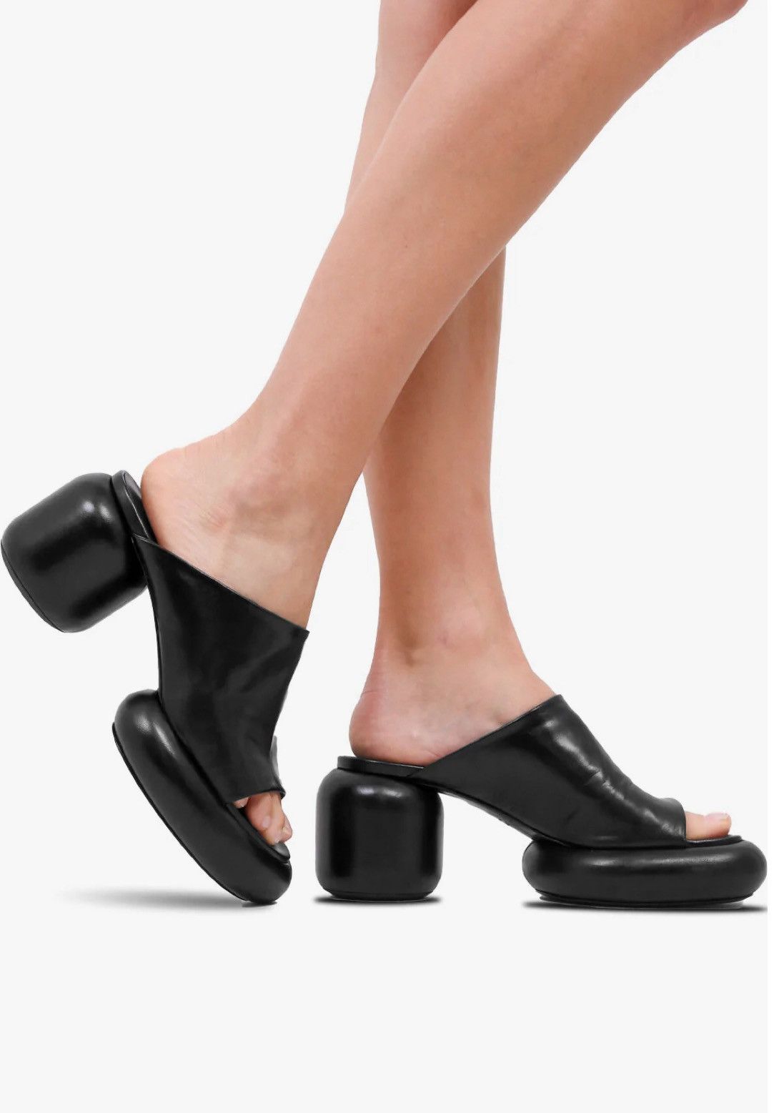 Jil Sander Jil Sander Chunky Black Leather Mules Size US 11 / IT 41 - 10 Thumbnail