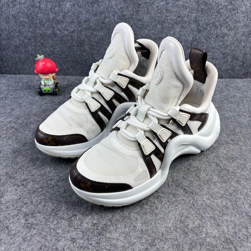 Louis Vuitton Louis Vuitton Thick-Soled High-Top Sneakers - Size US 5.5 / EU 38 - 1 Thumbnail