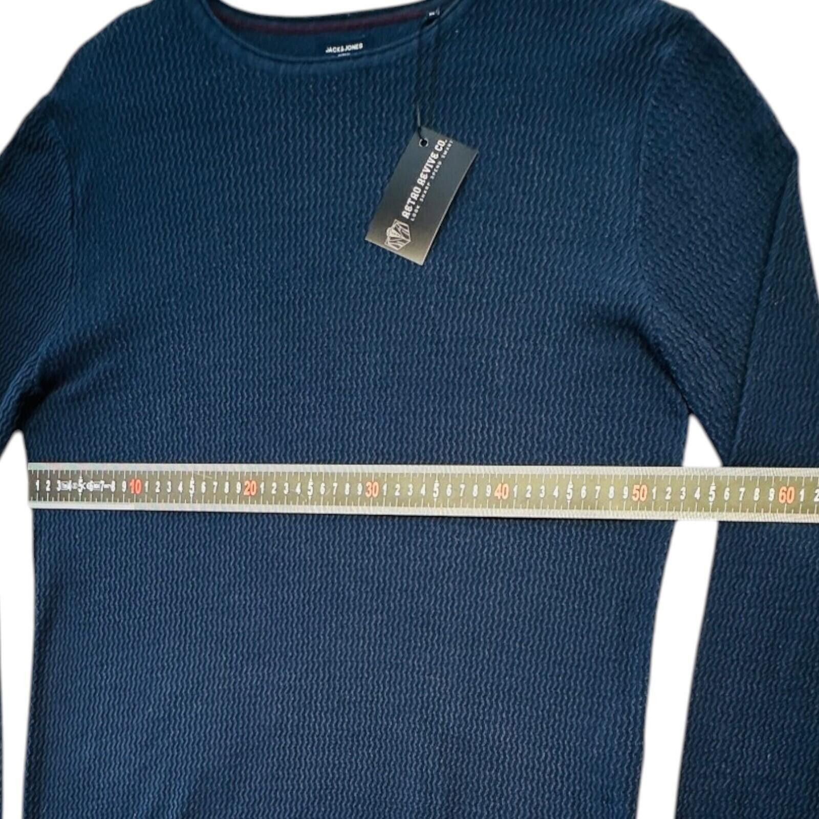 Jack & Jones Jack & Jones Jumper Men's UK Size XL Blue Textured Knit Size US XL / EU 56 / 4 - 11 Thumbnail