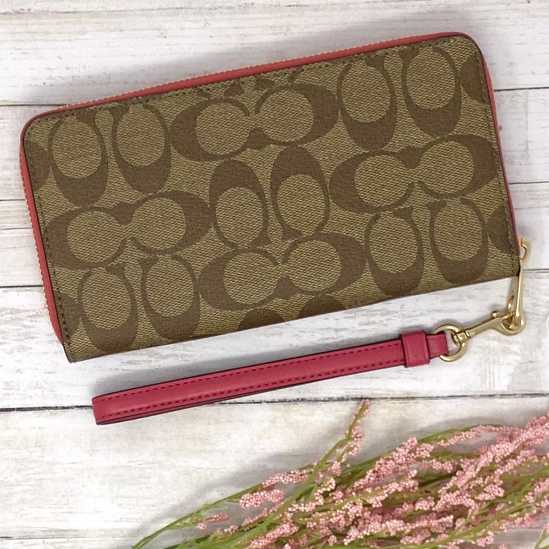 Coach Coach Long Zip Around Wallet Disco Patches Khaki C66995 Size ONE SIZE - 2 Thumbnail