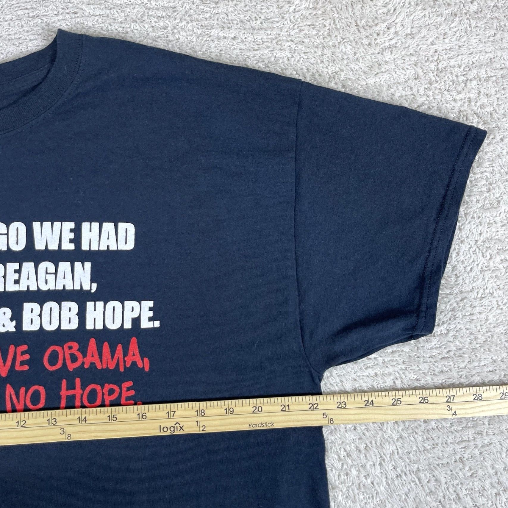 Gildan VINTAGE Anti Obama Political T-Shirt Mens XL Black Y2K Ronald Reagan Parody USA T-Shirt Mens XL Black USA Reagan Parody Y2K Vintage USA Size US XL / EU 56 / 4 - 8 Thumbnail