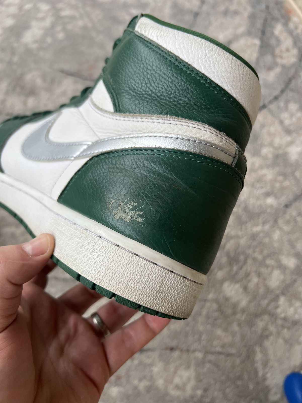 Jordan Brand Nike Air Jordan 1 High OG Green White Size US 14 / EU 47 - 6 Thumbnail