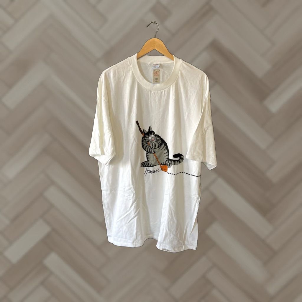 Vintage VTG Crazy Shirts B. Kliban Hawaii Blue T Shirt SZ XL Cat Golf Putting White NWT Size US XL / EU 56 / 4 - 1 Thumbnail