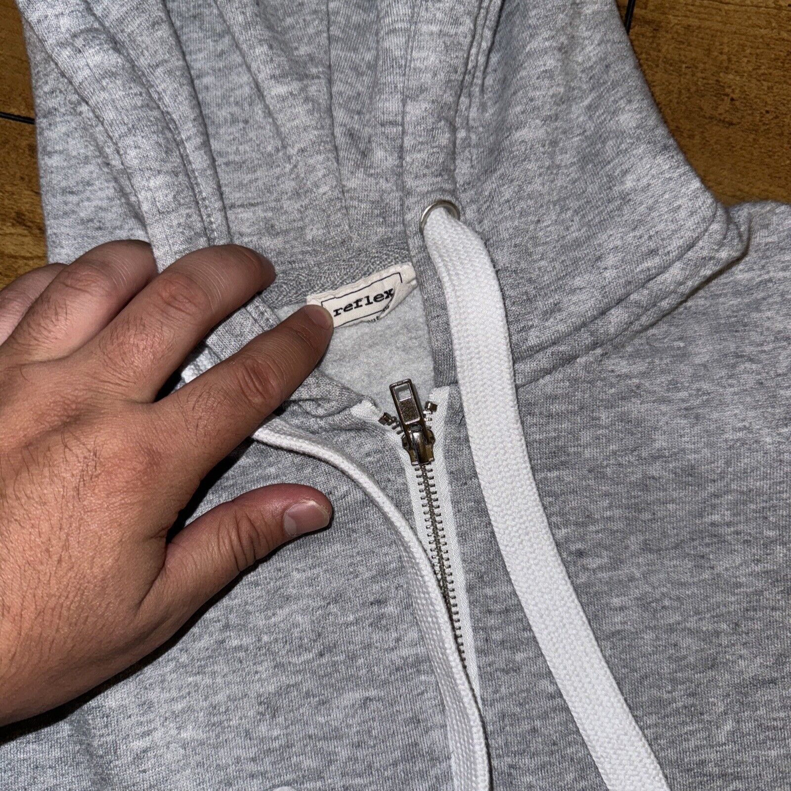 Japanese Brand × Vintage Reflex Full Zip Hoodie Heather Grey Medium 19x23 Size M / US 6-8 / IT 42-44 - 3 Thumbnail