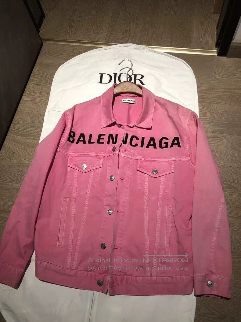 Balenciaga Balenciaga Pink Denim Jacket Size 4XL / US 24-26 - 1 Thumbnail