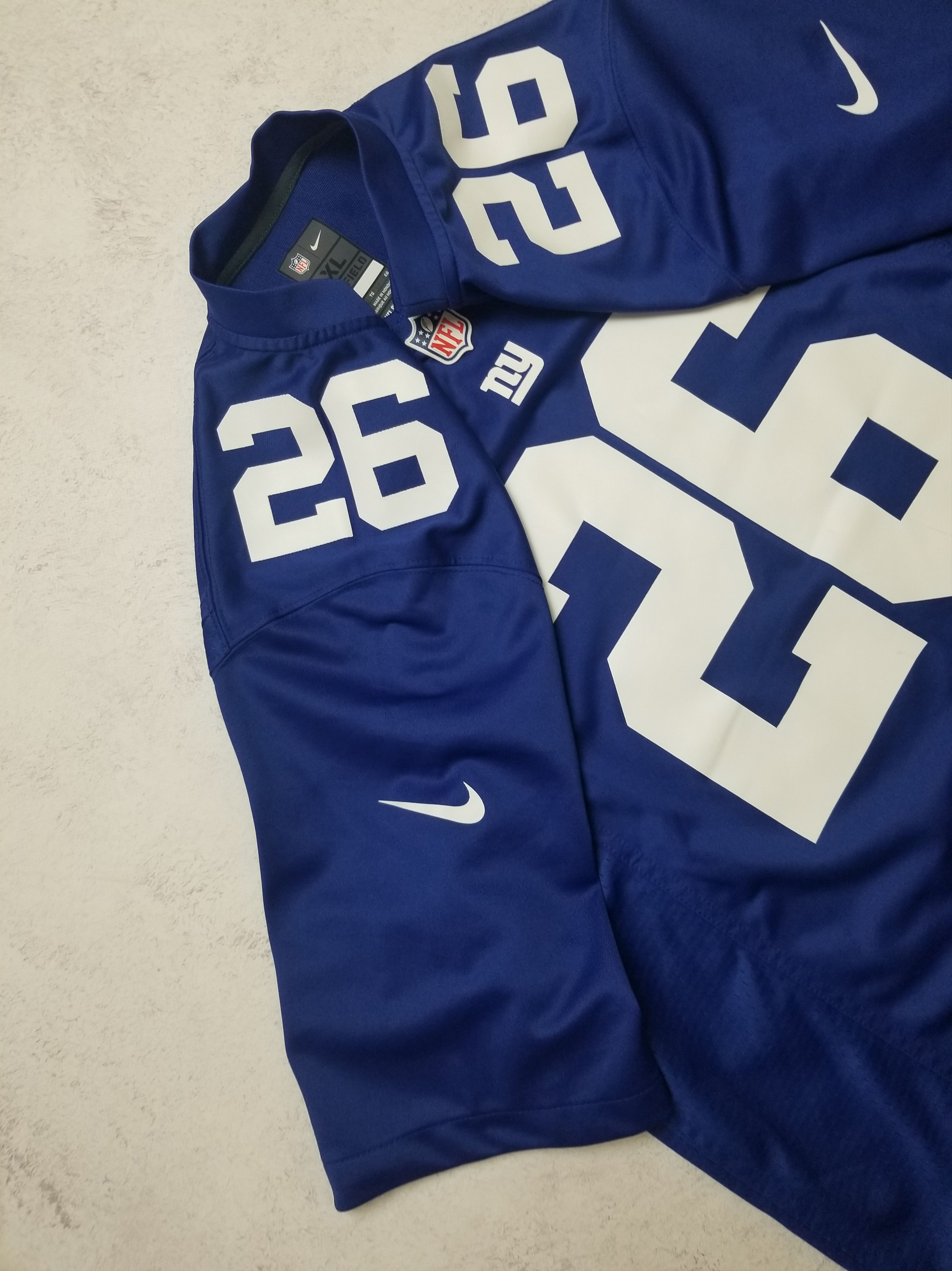 Nike Nike New York Giants #26 Saquon Barkley Onfield NFL Jersey Size US XL / EU 56 / 4 - 16 Thumbnail