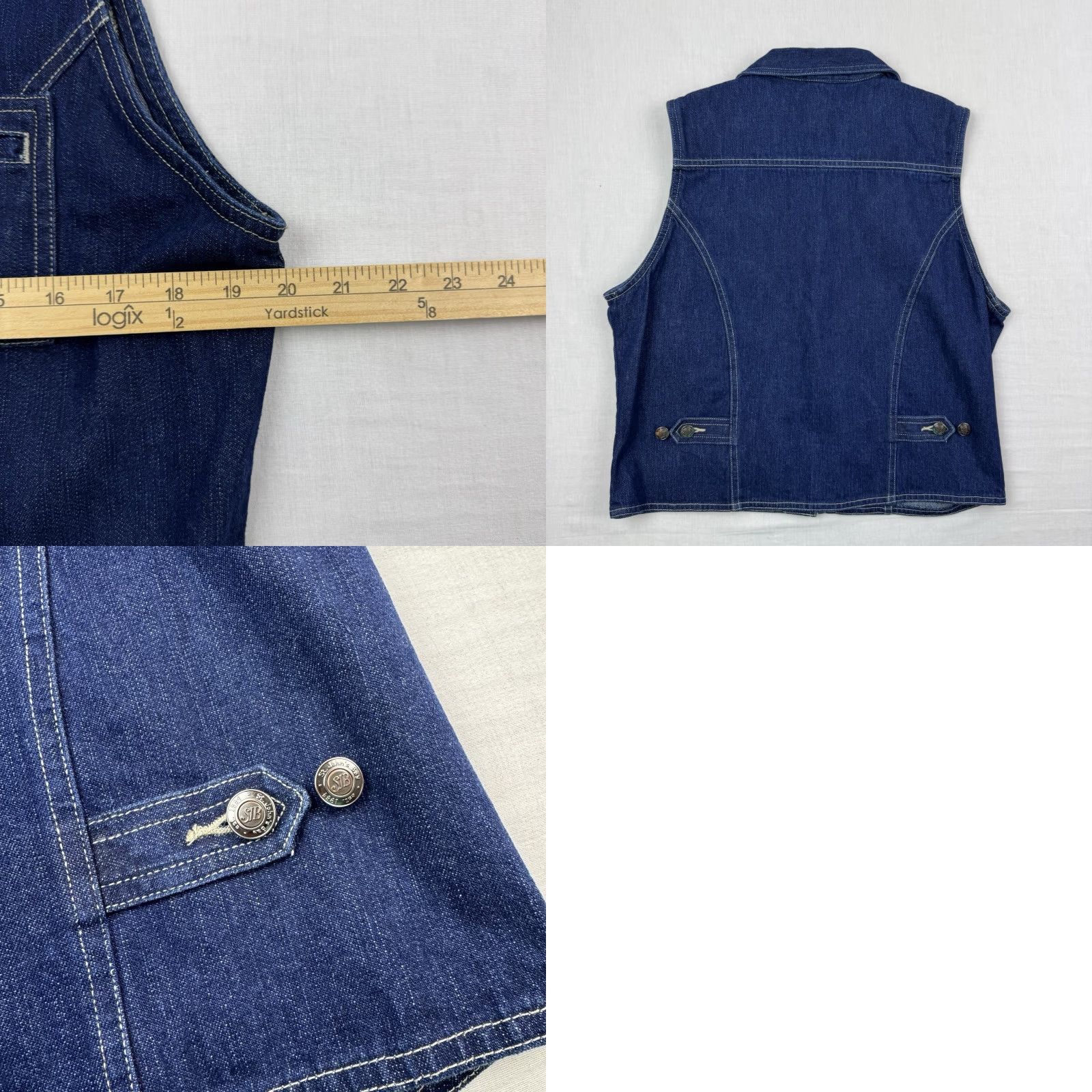 Vintage VINTAGE St. John's Bay Denim Vest Womens Large Cotton Jean Jacket Hipster 90s Casual Women's Size 36" / US 14 / IT 50 - 8 Thumbnail