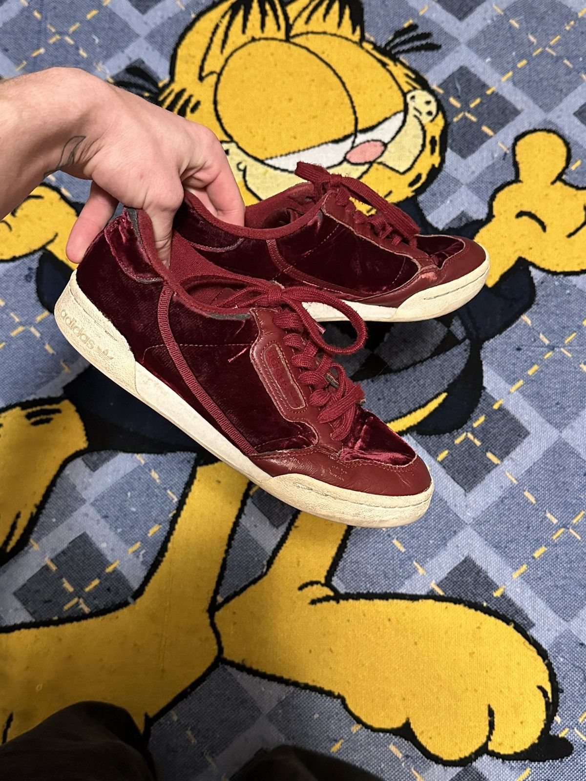 Adidas Vintage Adidas Red Velvet Skate Shoes Size US 7.5 / EU 40-41 - 1 Thumbnail