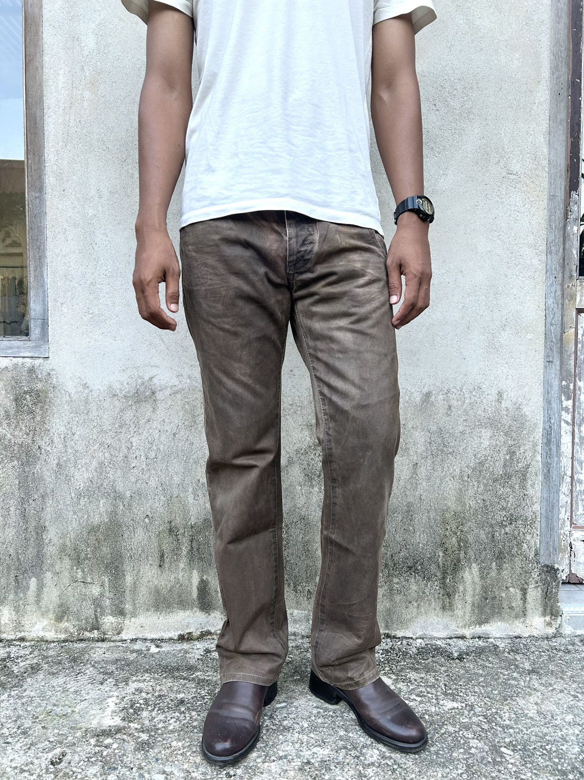 Neil Barrett Vintage Rare Neil Barrett Brown Coated Pants Size US 31 - 3 Thumbnail