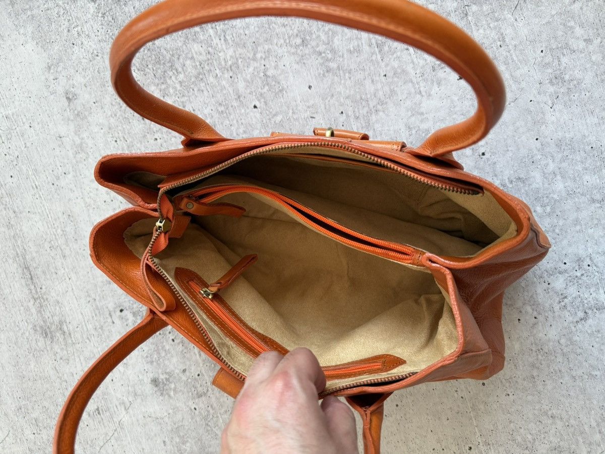 Tod’s Orange Leather Satchel Tote Handbag