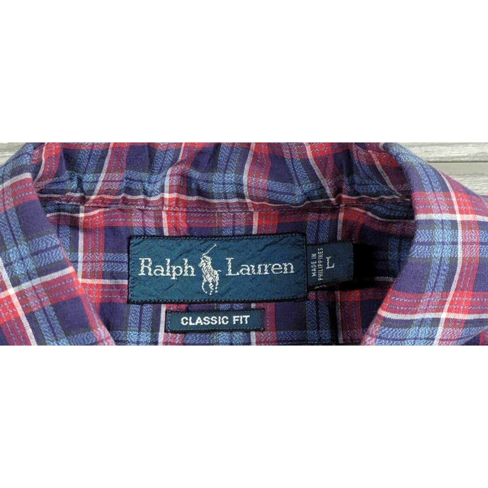 Polo Ralph Lauren Polo Ralph Lauren Button-Up Shirt L Multicolor Plaid Short Sleeve Denim Blue Pink White Logo Classic Fit Mens Legible Comfort Size US L / EU 52-54 / 3 - 6 Thumbnail