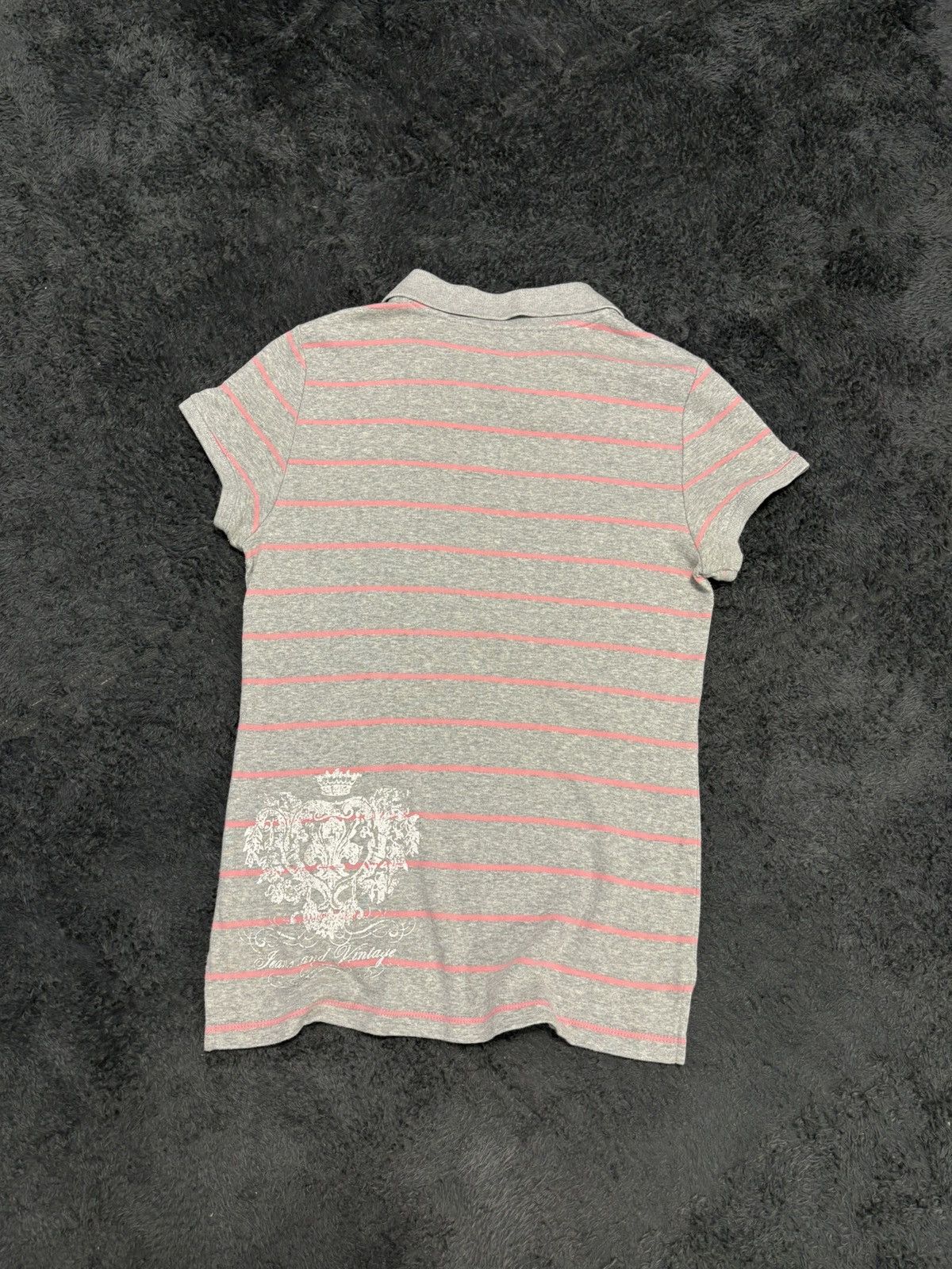 Hysteric Glamour × Undercover 2000s Cute Japan Y2K Abercrombie Style Striped Polo Tee Size M / US 6-8 / IT 42-44 - 4 Thumbnail