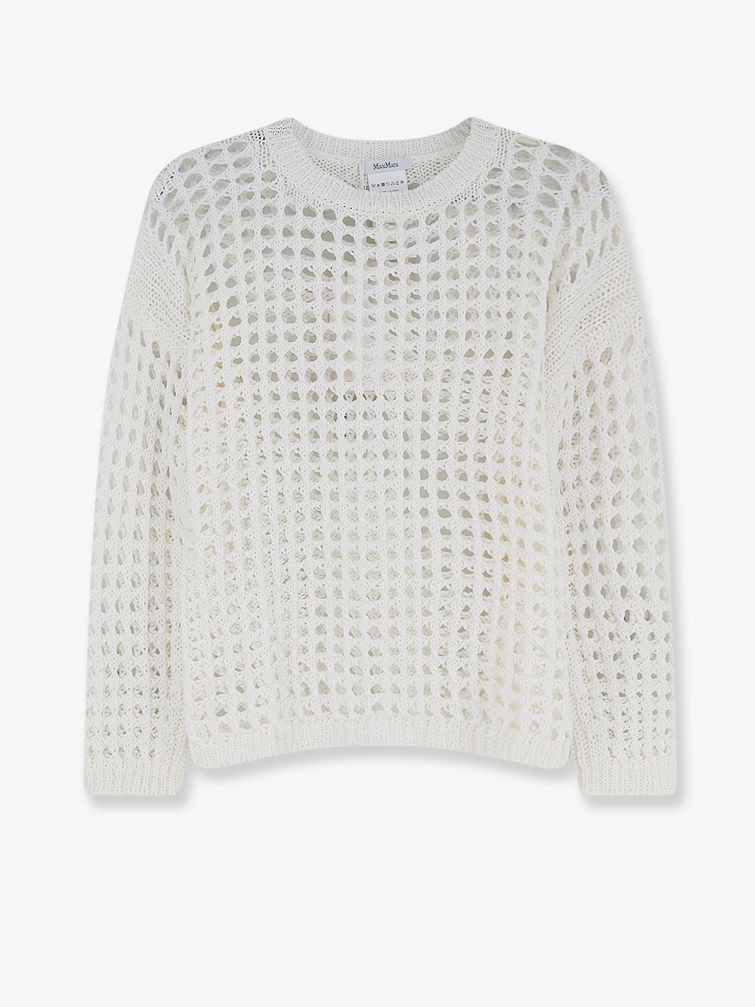 Max Mara Mxpfebe Perforated Cotton Sweater Size S / US 4 / IT 40 - 1 Thumbnail