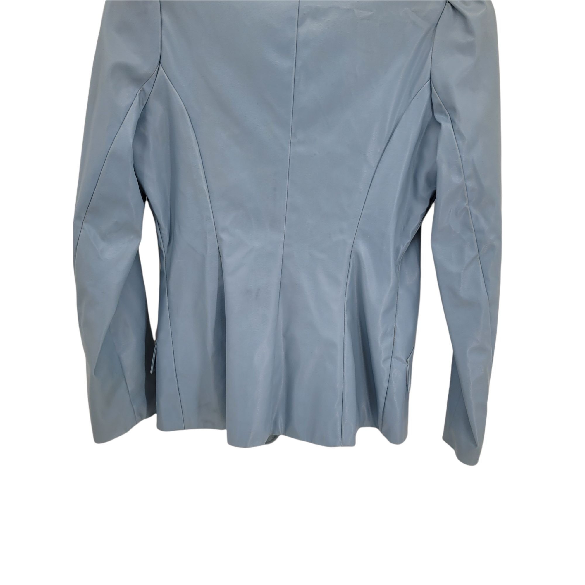 Vintage Vtg 80s Robin Egg Blue Faux Leather Blazer Jacket Sz M Puff Size M / US 6-8 / IT 42-44 - 7 Thumbnail