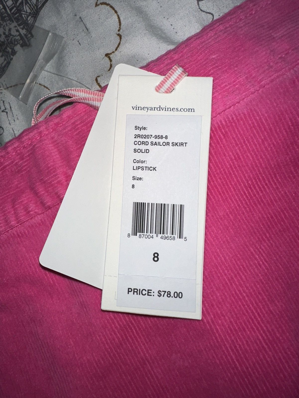 Vineyard Vines Vineyard Vines Womens Pink Corduroy Sailor Skirt Size 8 Size 30" / US 8 / IT 44 - 3 Thumbnail