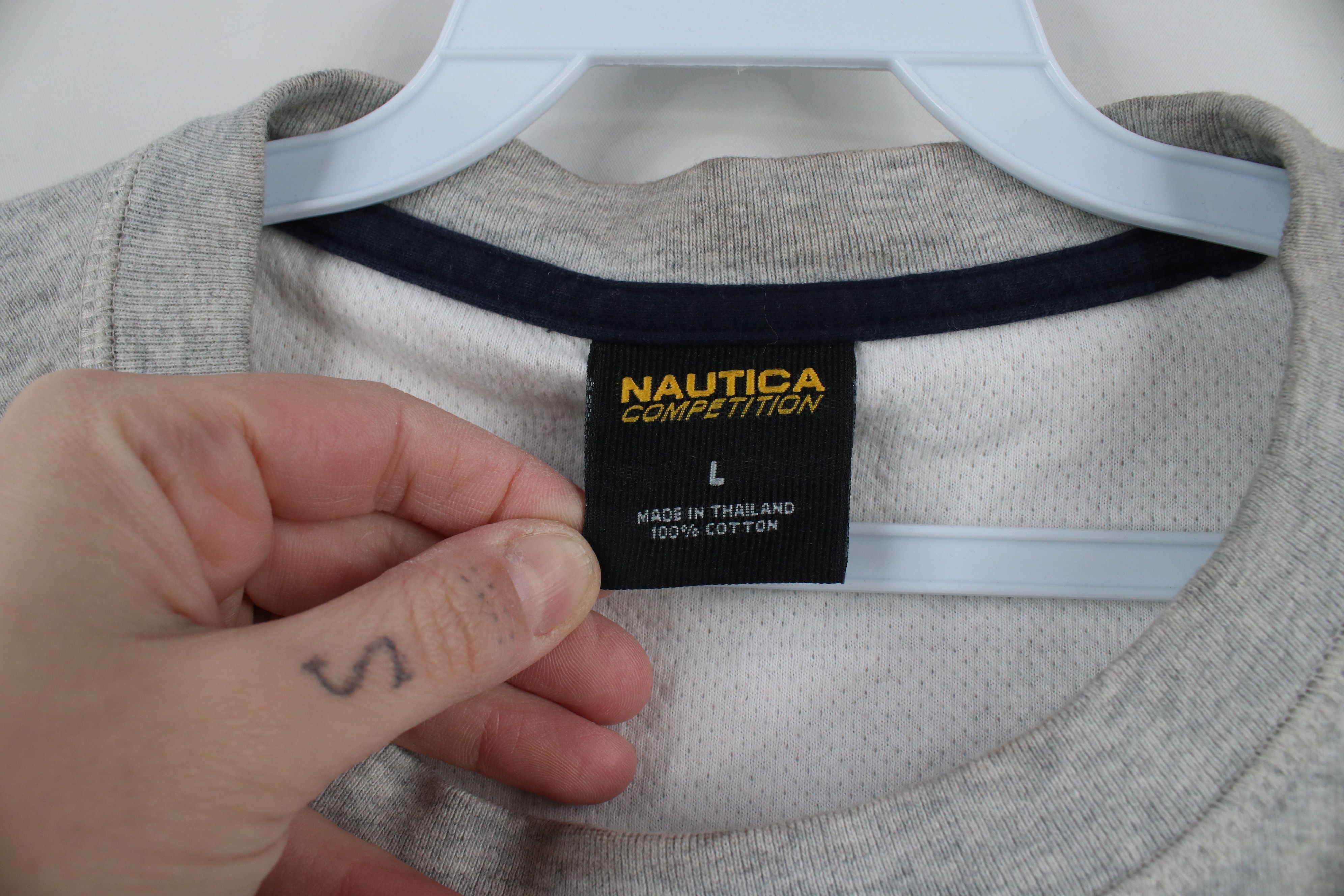 Nautica × Vintage Vintage 90s Nautica Competition Knit Long Sleeve T-Shirt Size US L / EU 52-54 / 3 - 9 Thumbnail