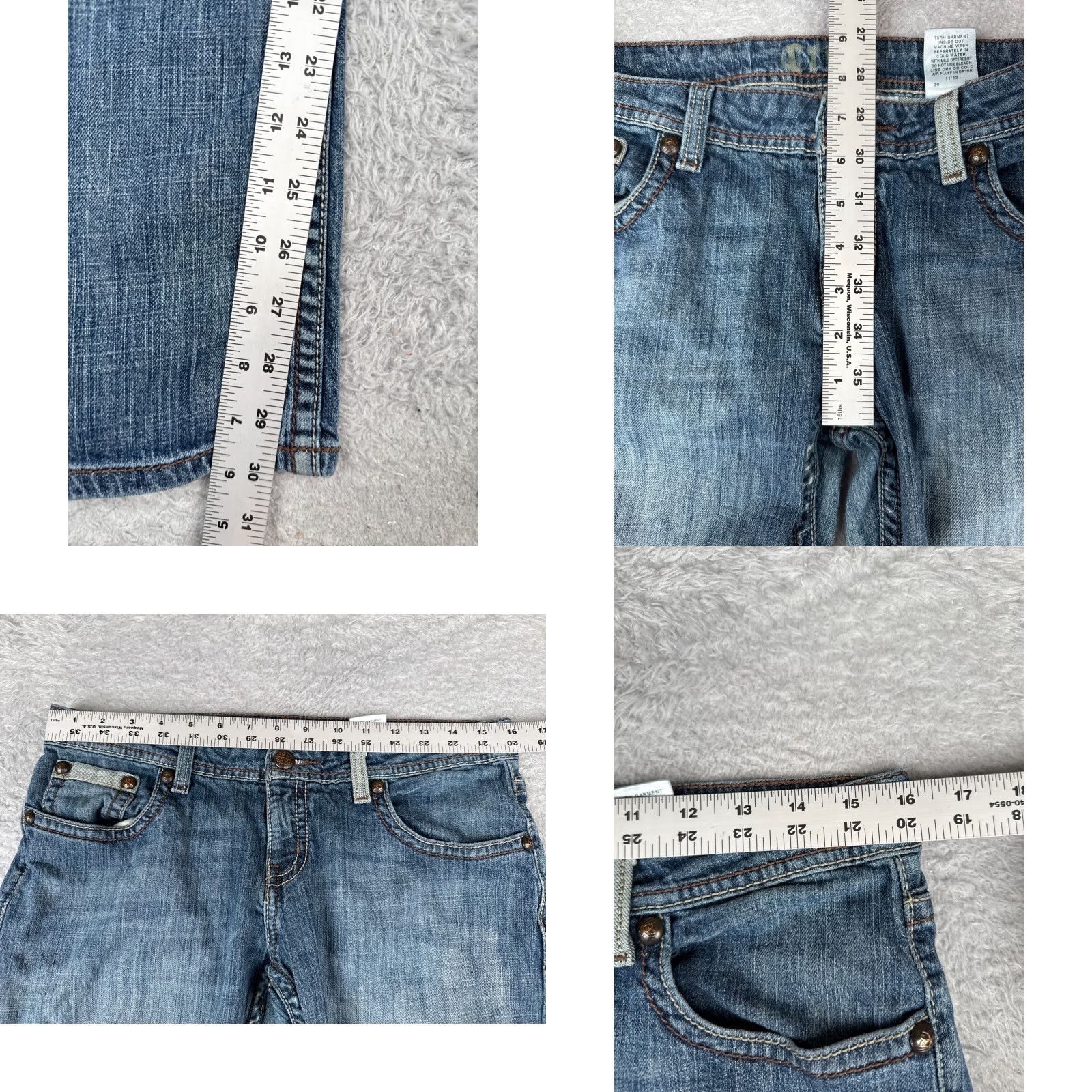 Vintage Cruel Girl Jeans Juniors 9 Blue Denim Bootcut Embroidered 32x30 Womens Size 30" / US 8 / IT 44 - 8 Thumbnail