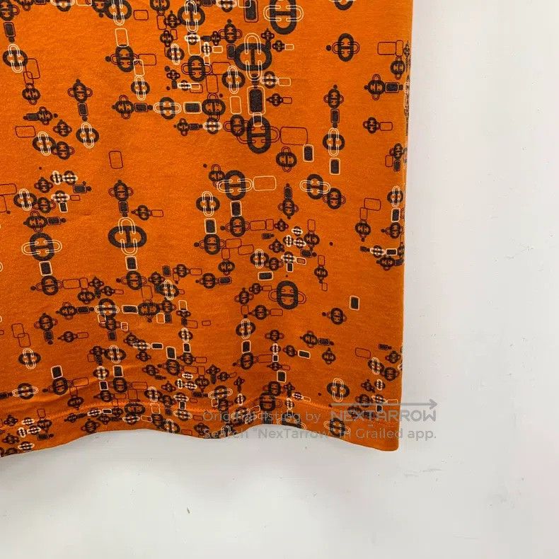 Hermes Hermes Orange Lock扣Printed Cotton Round Collar Short Sleev Size S / US 4 / IT 40 - 4 Thumbnail