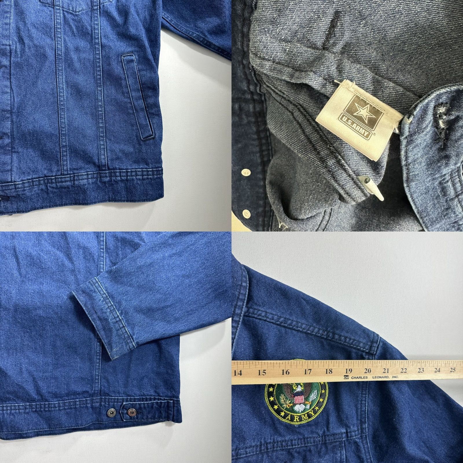 Vintage VINTAGE United States Army Denim Trucker Jacket 2XL Blue Army Patches United States Army Jacket Men Size US XXL / EU 58 / 5 - 8 Thumbnail