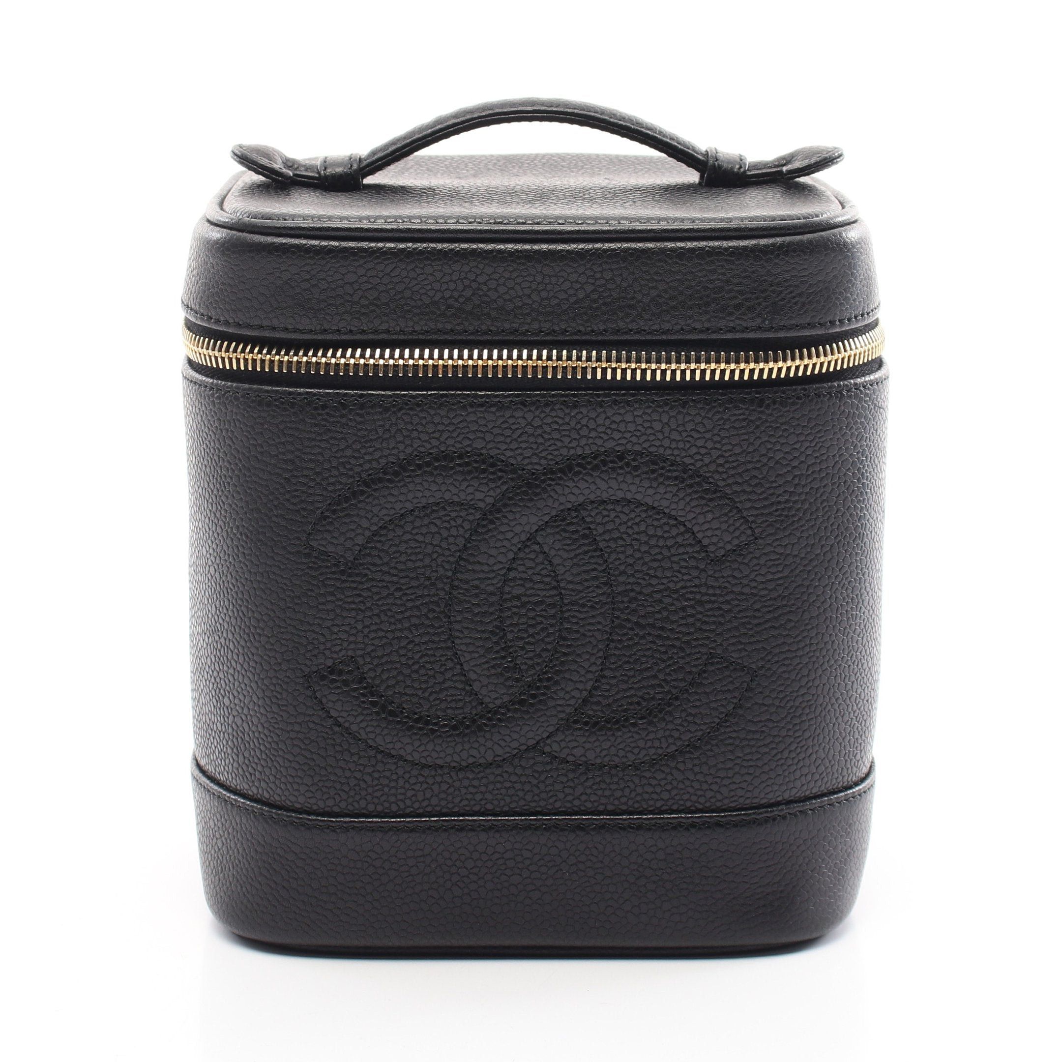 Chanel Chanel Coco Mark Handbag Vanity Bag Caviar Skin Black Gold Hardware Size ONE SIZE - 1 Thumbnail