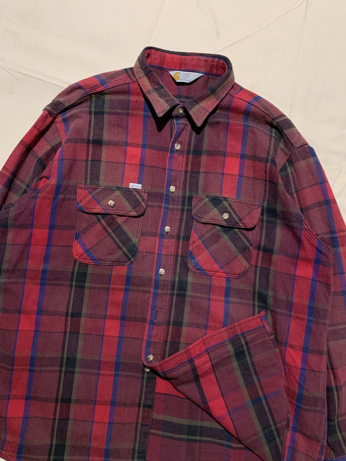 Carhartt Vintage Carhartt Workwear Plaid Flannel Workshirt Size US XL / EU 56 / 4 - 6 Thumbnail