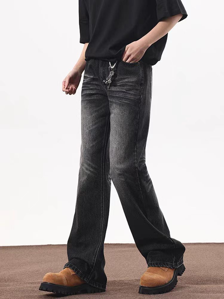 Japanese Brand × Jean High street distressed washed black and gray bootcut jeans Size US 32 / EU 48 - 4 Thumbnail