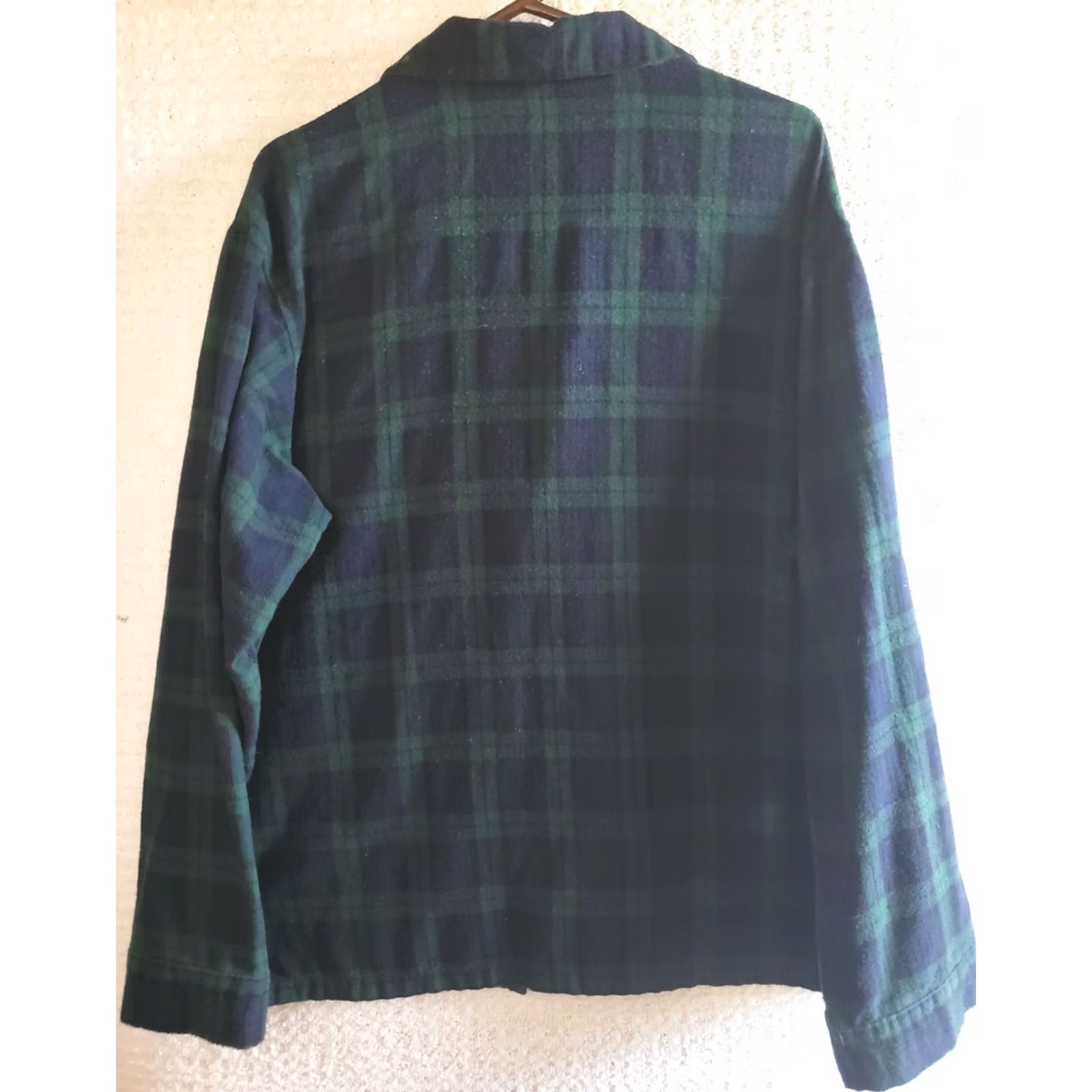 Vintage VINTAGE LL BEAN GREEN BLUE PLAID TARTAN FLANNEL PAJAMA TOP BUTTON UP SHIRT MENS L Size US L / EU 52-54 / 3 - 6 Thumbnail