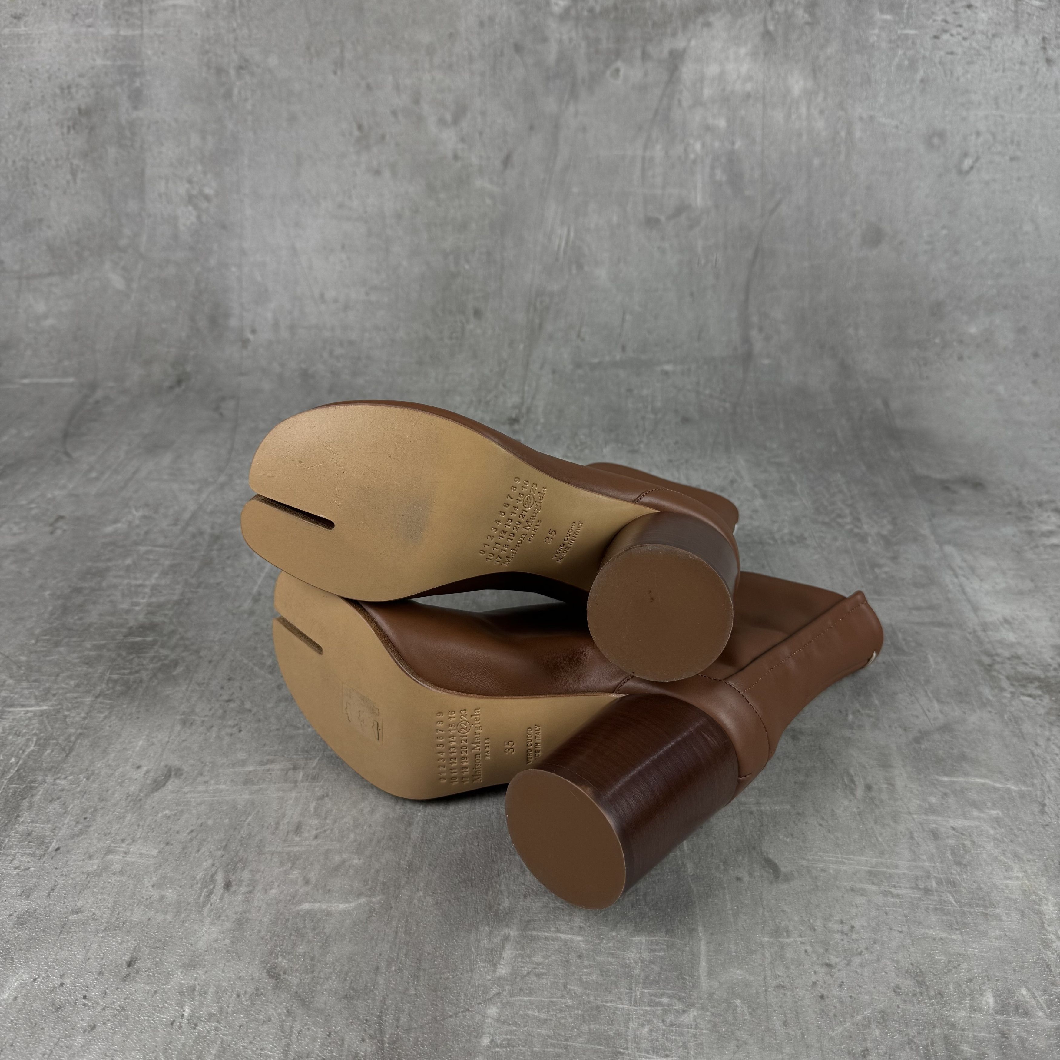 Maison Margiela MAISON MARGIELA Brown Leather Tabi Boots Heels Size US 5 / IT 35 - 8 Thumbnail