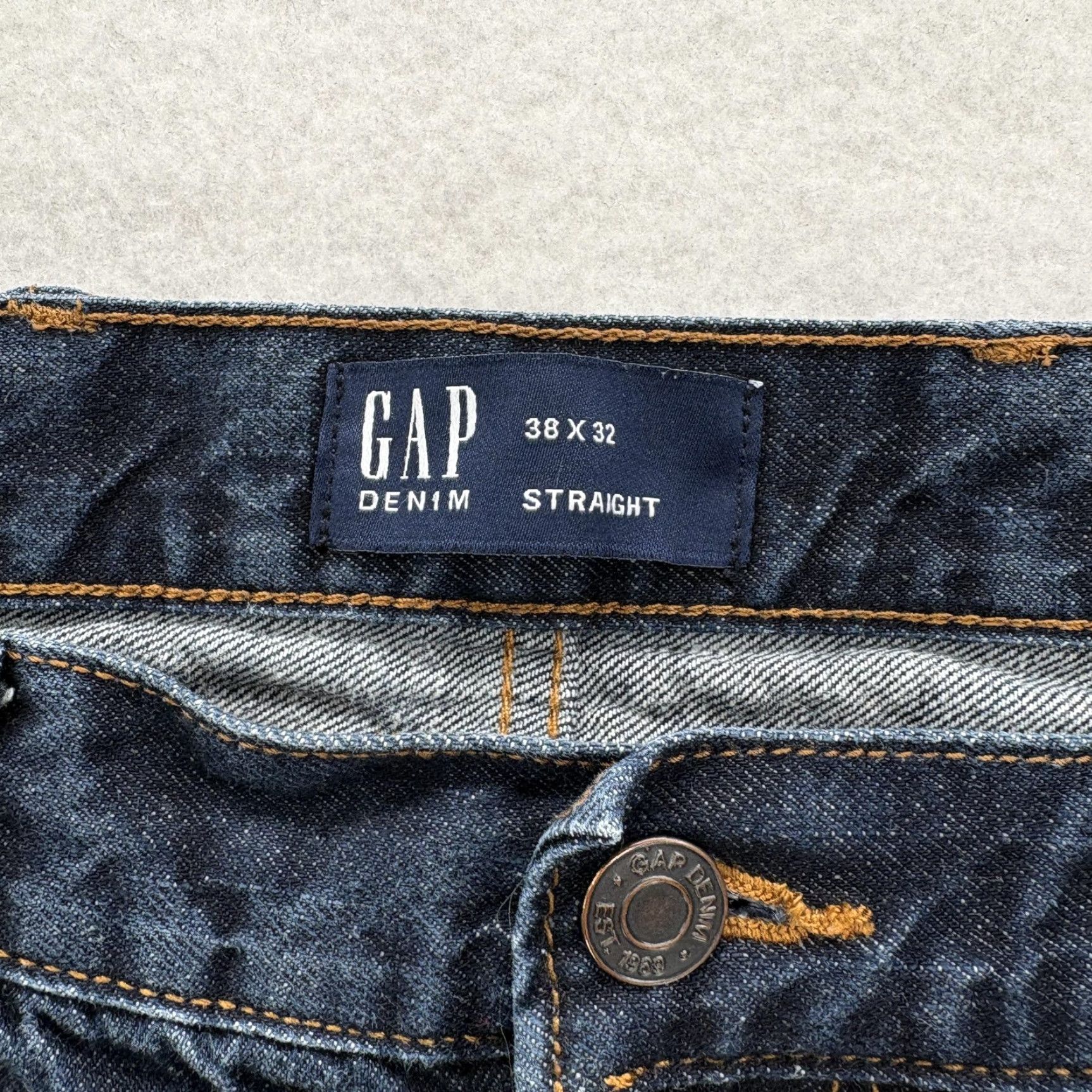 Gap GAP Denim Jeans Mens 38x30 Blue Straight Leg Dark Wash Cotton Classic Fit Short Size US 38 / EU 54 - 4 Thumbnail