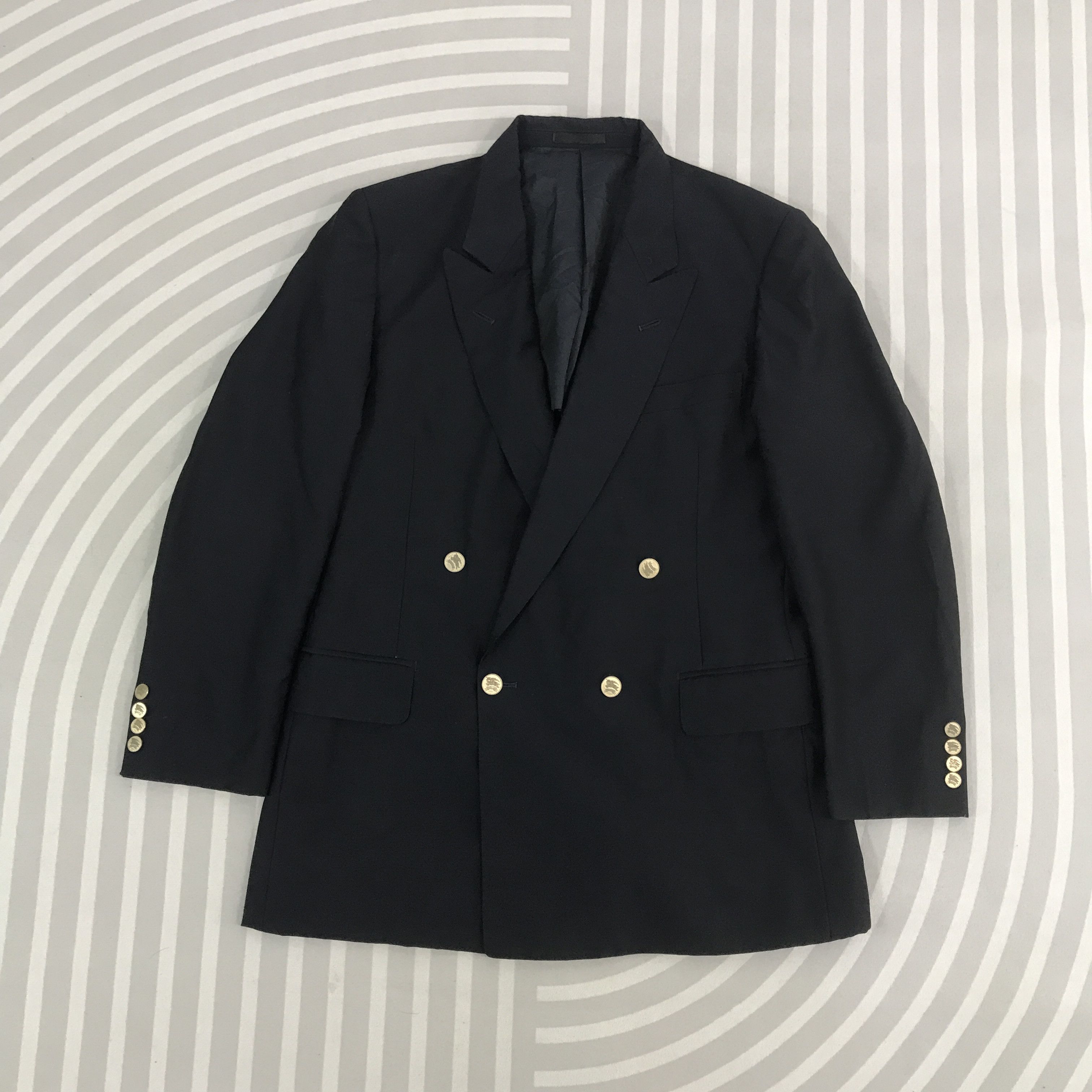Burberry × Vintage Burberry men’s Double breast Gold button blazer jacket Size US L / EU 52-54 / 3 - 1 Thumbnail
