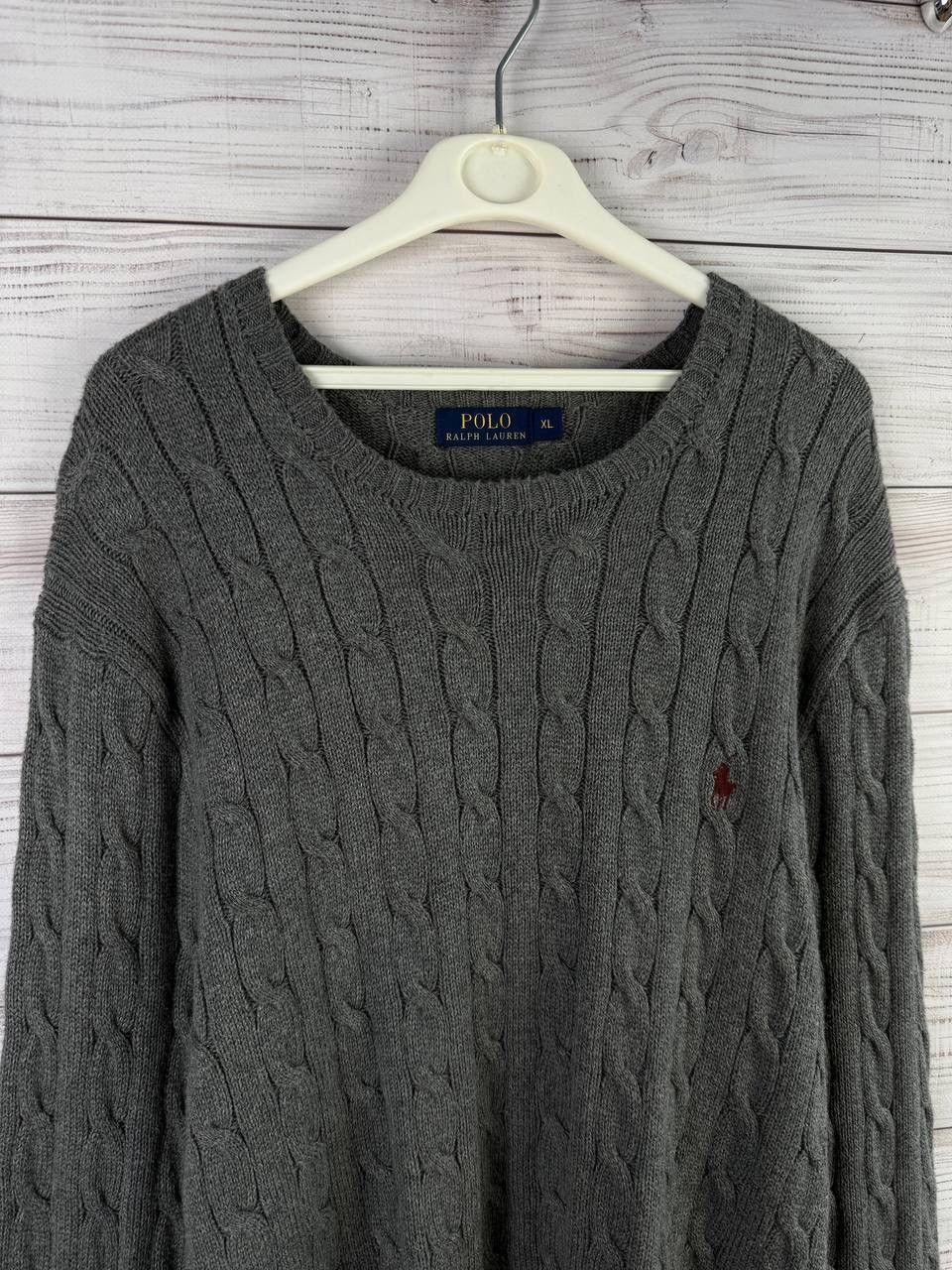 Polo Ralph Lauren Vintage Y2K Cable Knit Polo Ralph Lauren Sweater Red Pony Size US XL / EU 56 / 4 - 2 Thumbnail