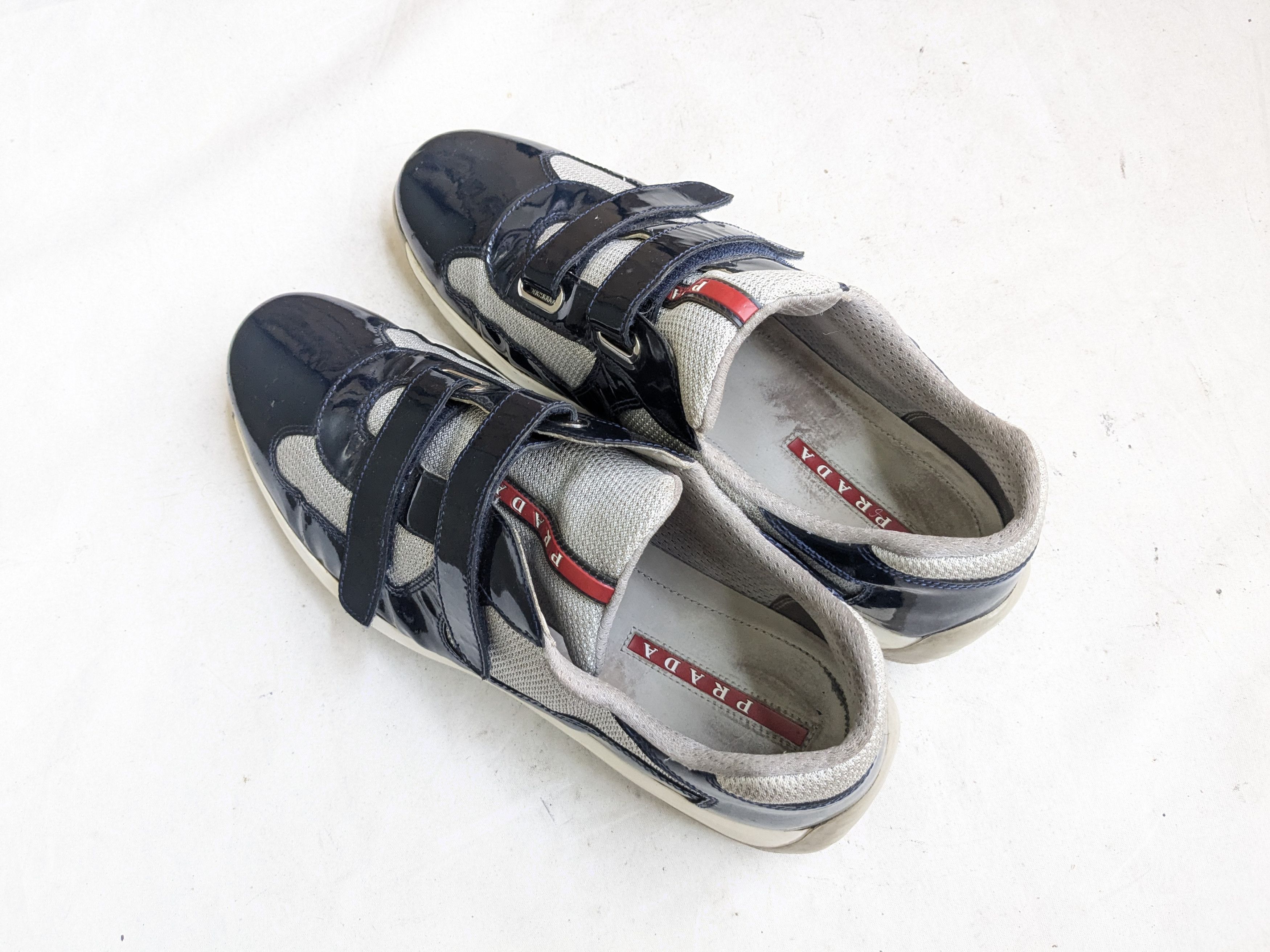 Prada Prada America's Cup Navy Blue Patent Leather 12 Straps Low Size US 12 / EU 45 - 13 Thumbnail