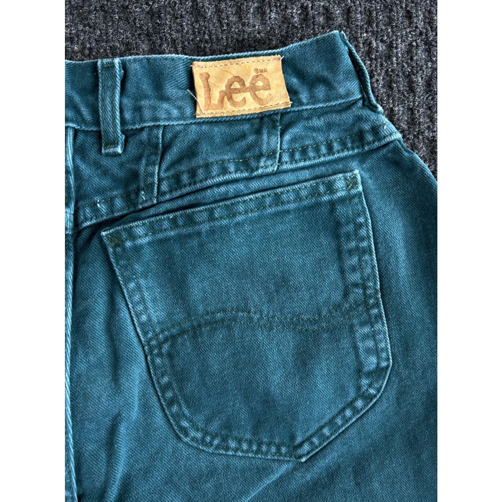 Lee VINTAGE Lee Jeans 12 Green Hi Rise Mom 80s 90s Made in USA Size 34" / US 12 / IT 48 - 3 Thumbnail