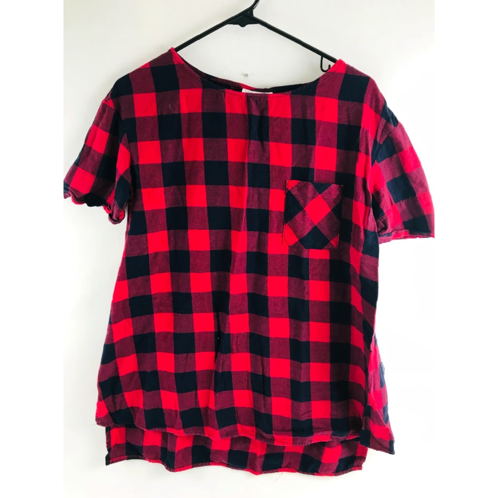 Vintage Liz Lange Maternity for Target Buffalo Plaid T-Shirt Black Red Small Womens Shirt Size S / US 4 / IT 40 - 2 Thumbnail