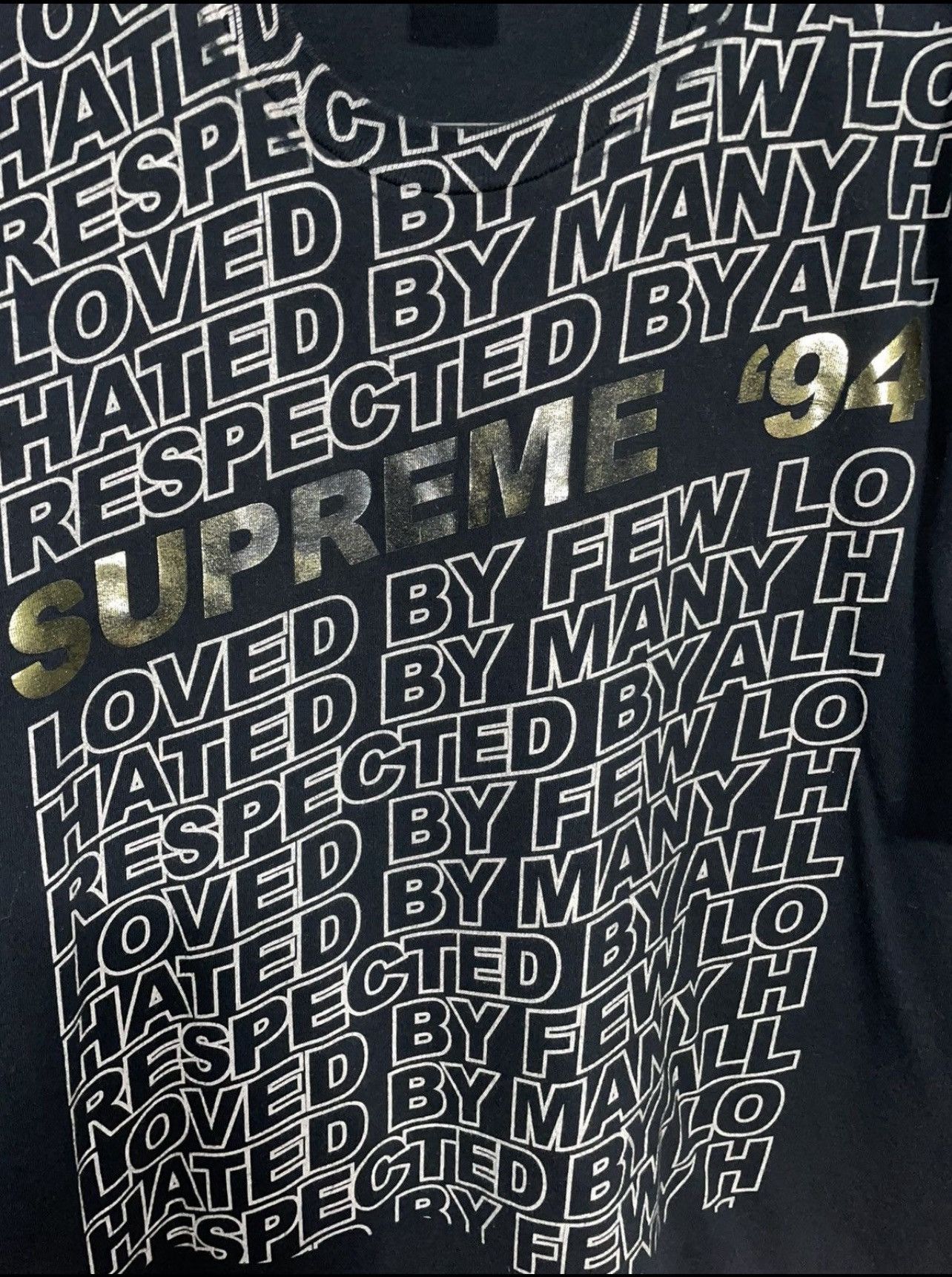 Supreme 2022 Supreme Respected Tee 'Black' Size US M / EU 48-50 / 2 - 2 Thumbnail