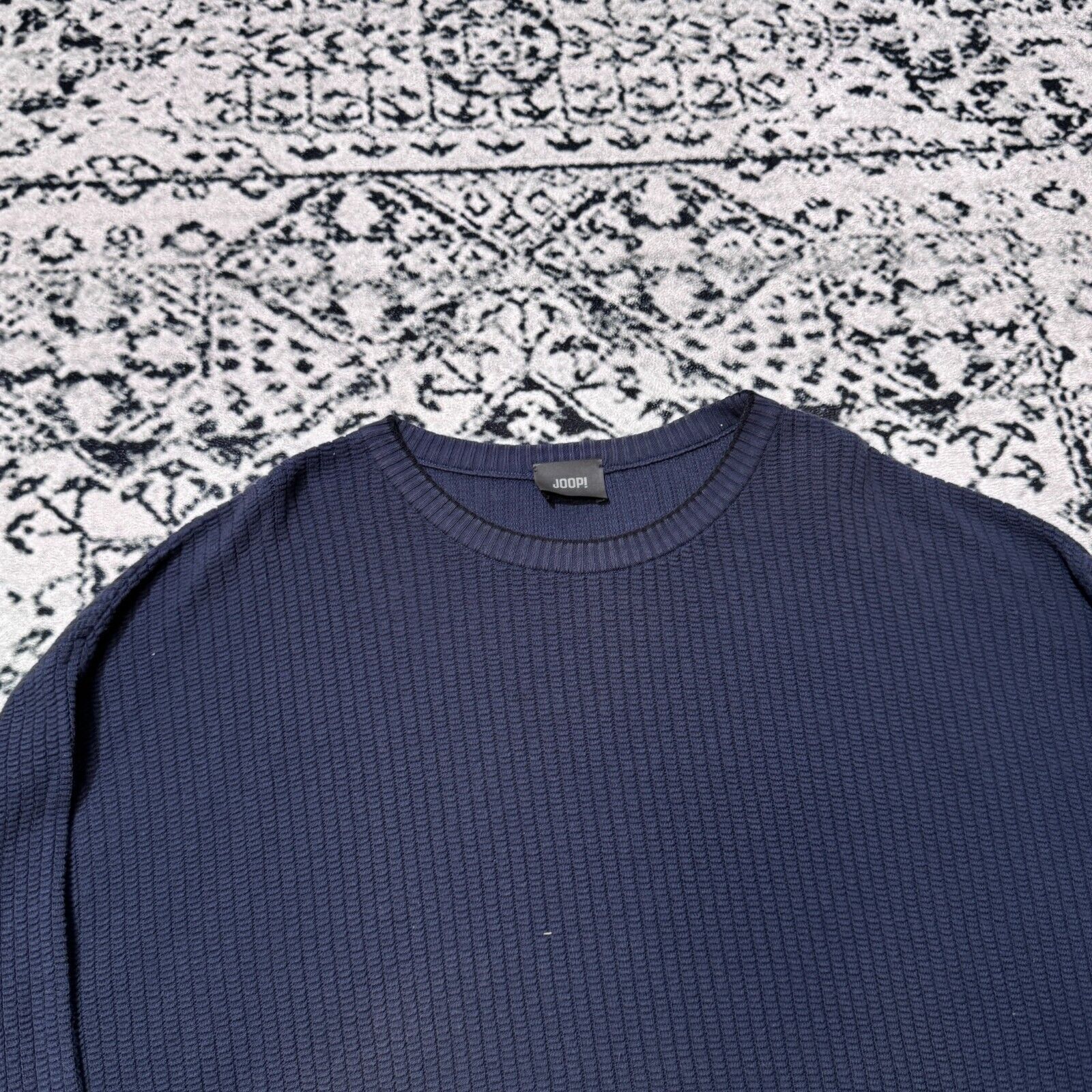 Joop! × Vintage Vintage Joop Unisex Navy Blue Cotton Sweater Size L Y2K 90s Size US L / EU 52-54 / 3 - 4 Thumbnail