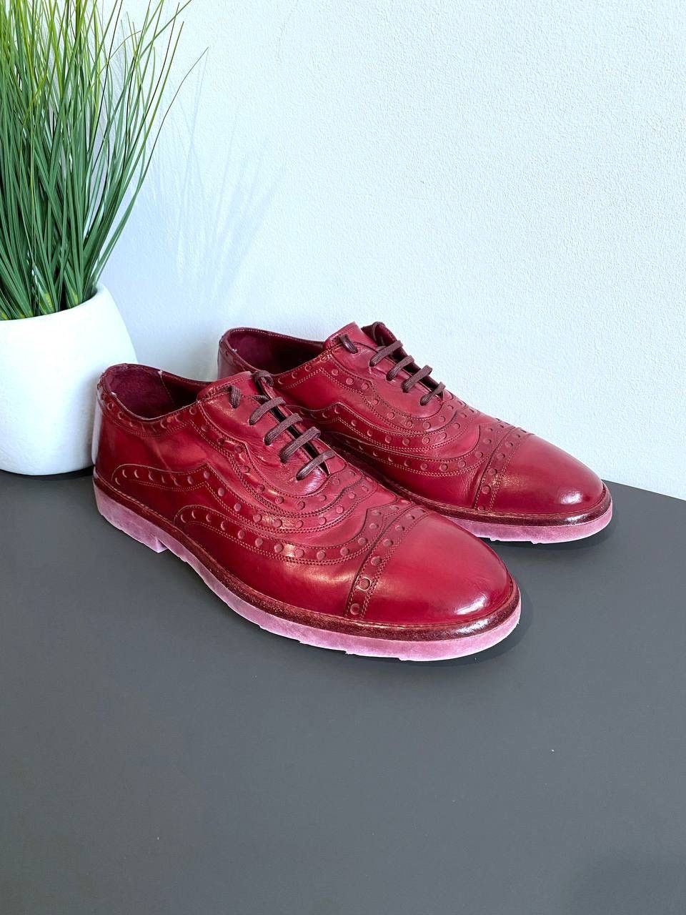 Dolce & Gabbana Dolce&Gabbana Men’s Shoes Red Leather Made in Italy, EU 41 Size US 8 / EU 41 - 2 Thumbnail