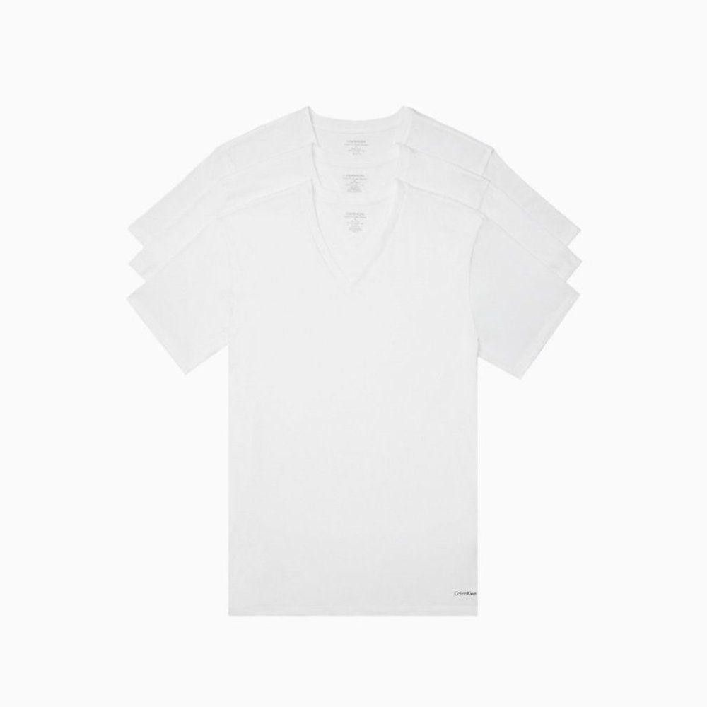 Calvin Klein CT1459a Calvin Klein Big + Tall Cotton 3-Pack V-Neck T-Shirt Size US XXL / EU 58 / 5 - 1 Thumbnail