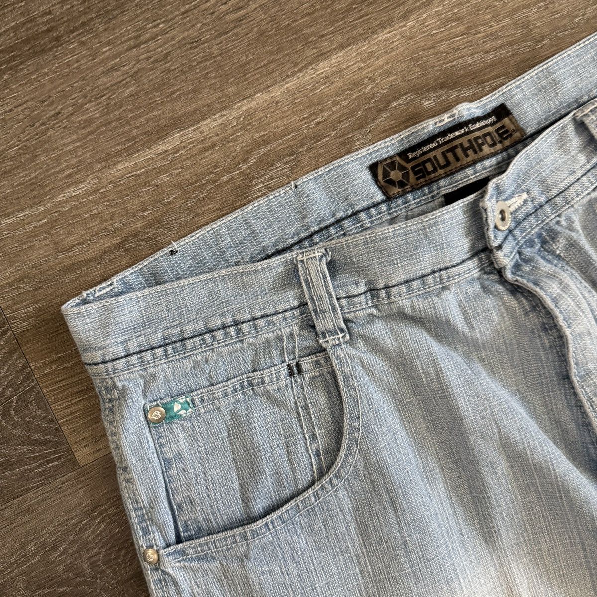 JNCO × Southpole × Vintage Vintage Y2K Southpole baggy wide leg light wash shorts Size US 38 / EU 54 - 5 Thumbnail