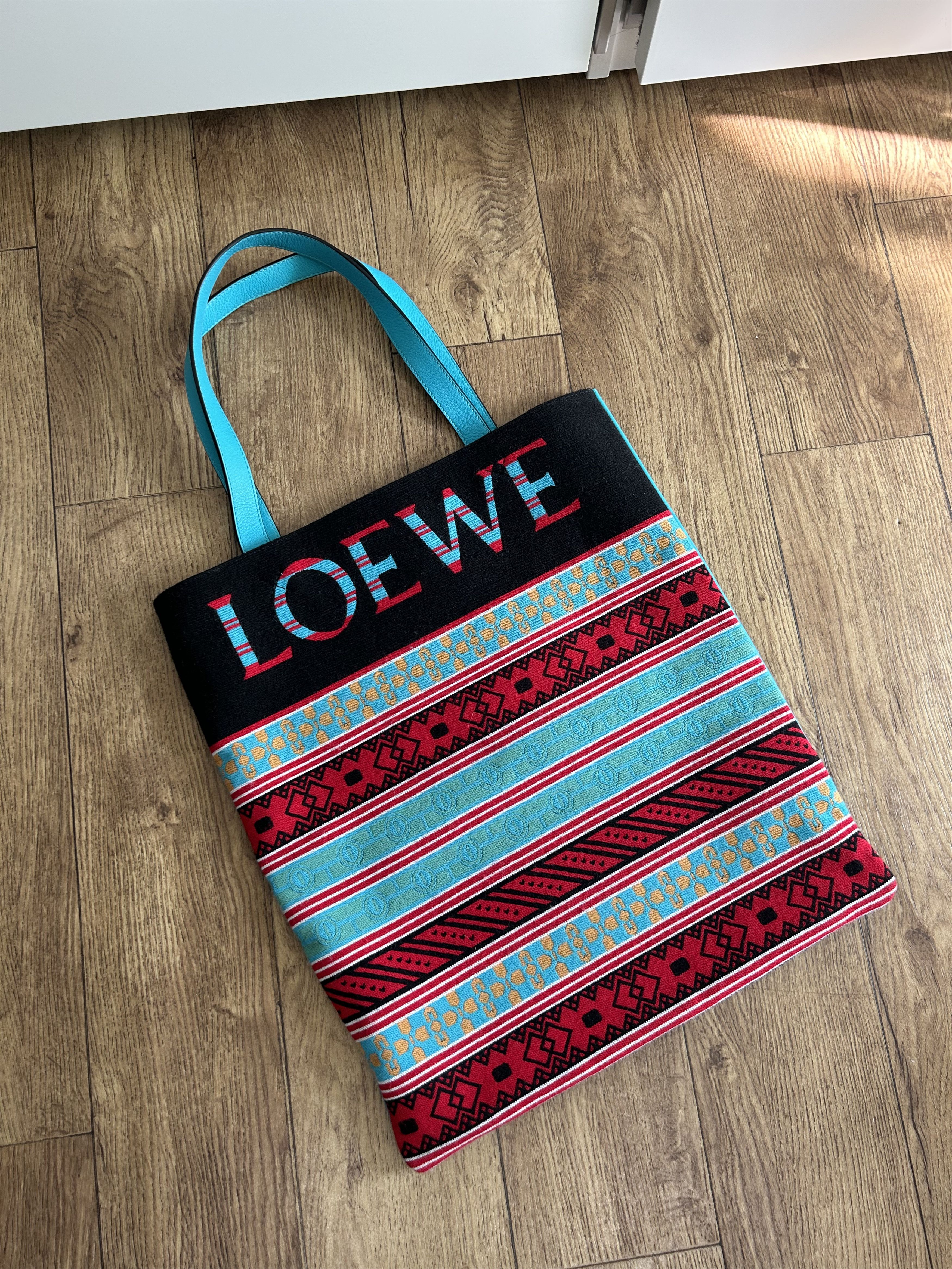 Loewe LOEWE Cobalt Blue Jacquard Tote Bag Size ONE SIZE - 1 Thumbnail