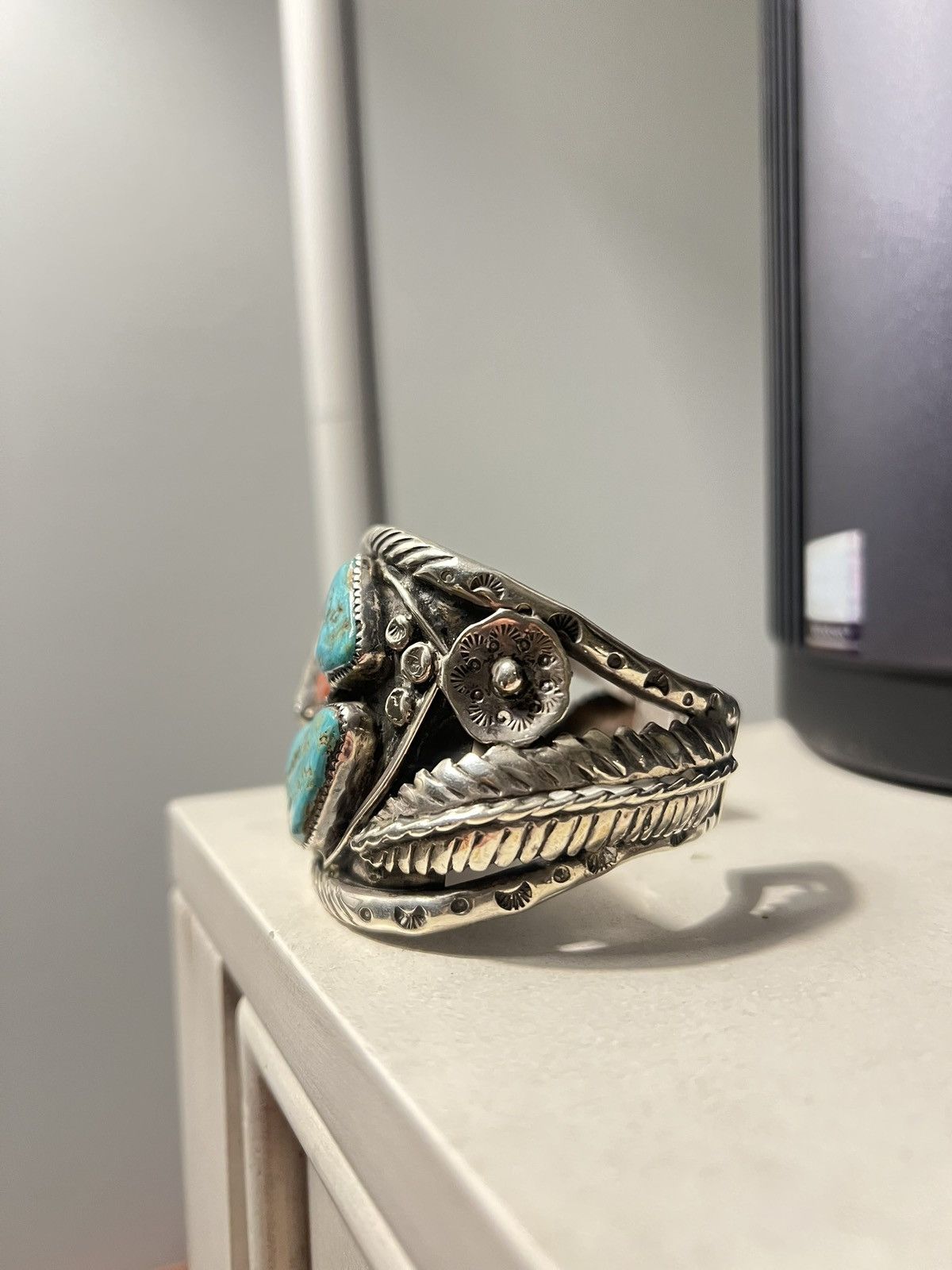 Vintage Native American Bracelet With Watch .925 Size ONE SIZE - 3 Thumbnail