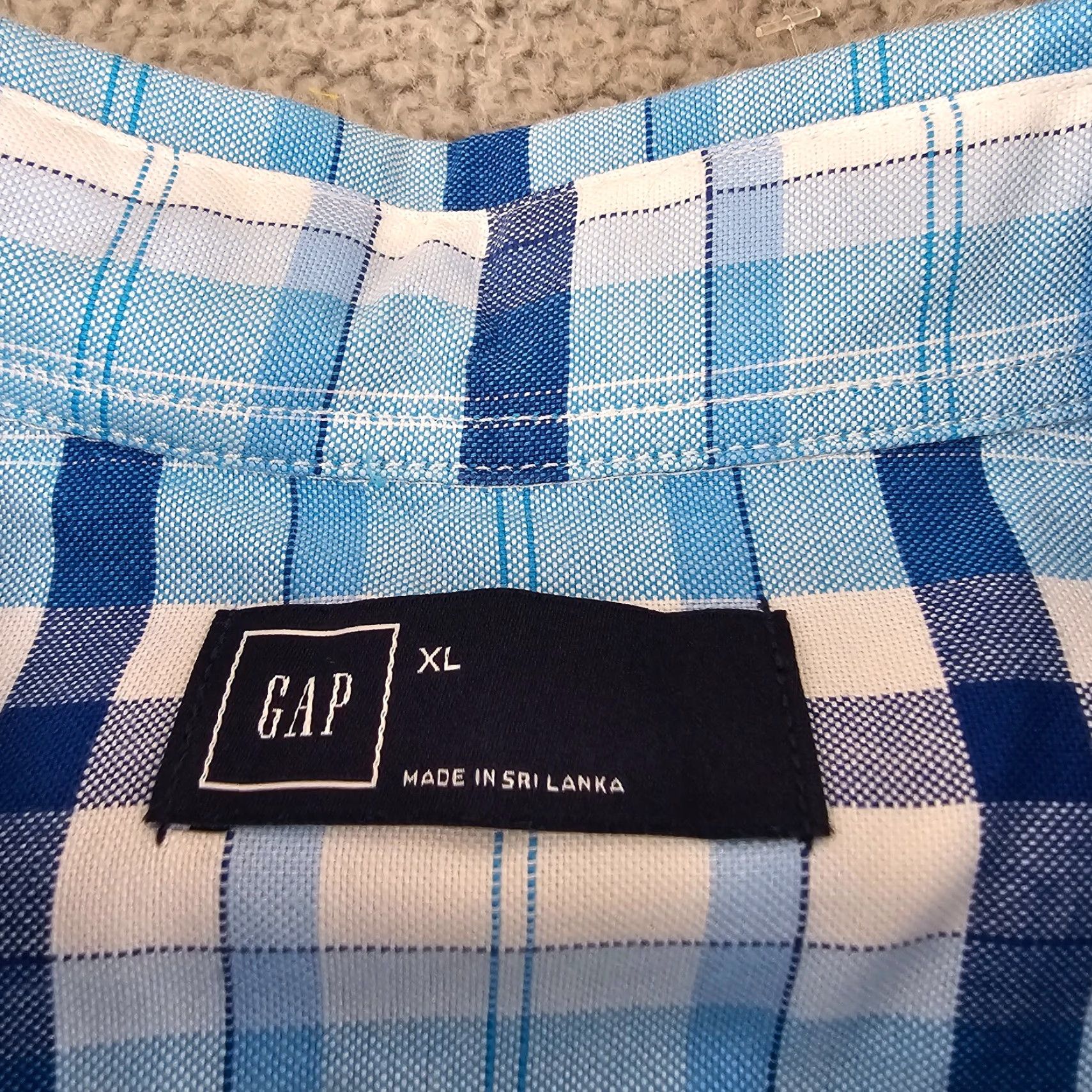Gap GAP Shirt Mens XL Blue Check Knit Casual Button Up Long Sleeve Cotton Size US XL / EU 56 / 4 - 3 Thumbnail
