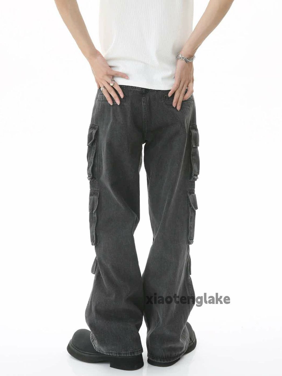 Jean × Vintage washed faded utility skate hiphop baggy cargo jeans Size US 30 / EU 46 - 2 Thumbnail