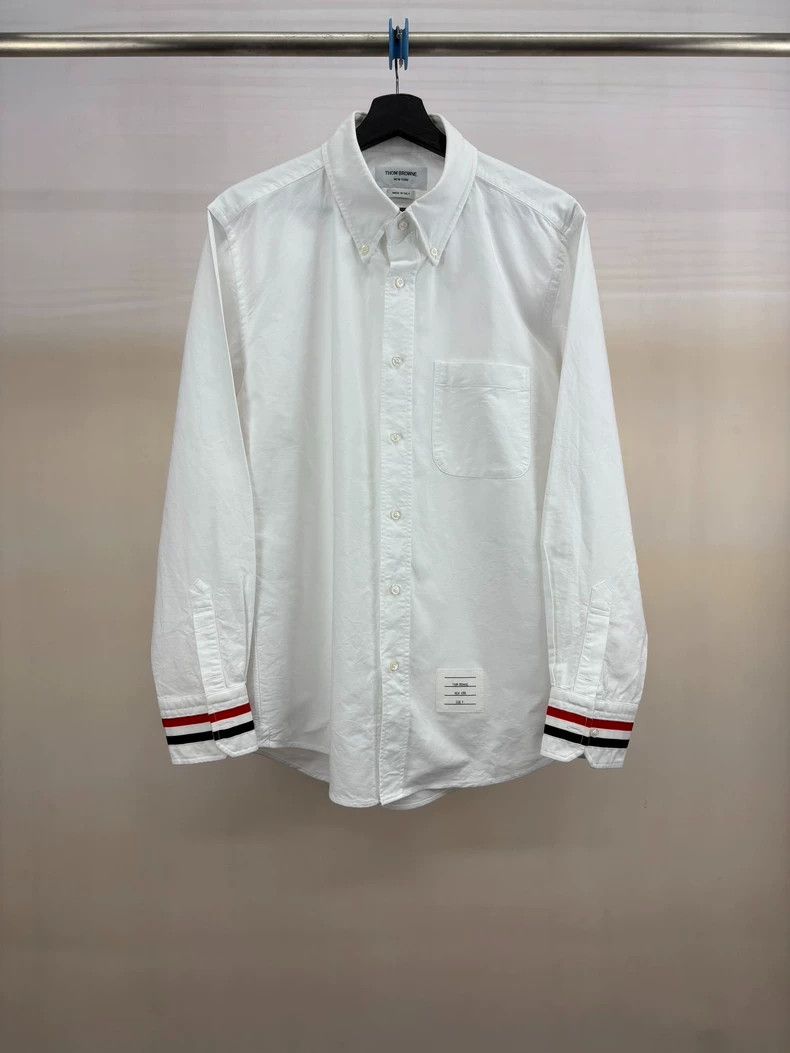 Thom Browne Thom Browne Color logo white shirt Size US XL / EU 56 / 4 - 1 Thumbnail