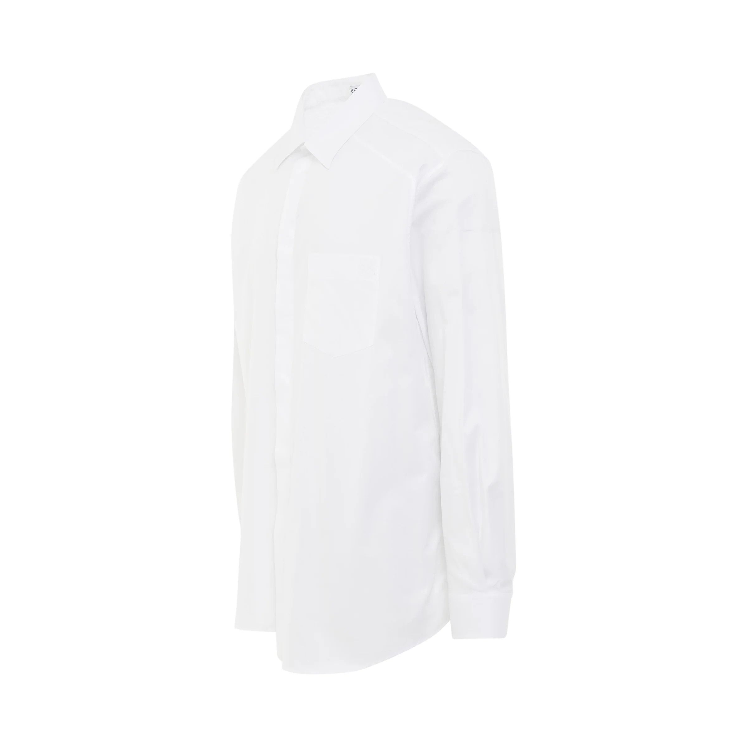 Loewe o1mris0824 Asymmetric Shirt in White Size US M / EU 48-50 / 2 - 2 Thumbnail