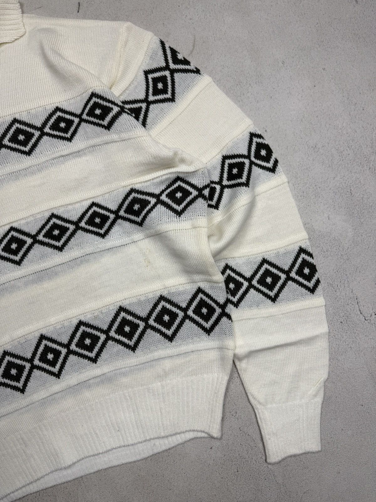 Vintage Vintage Knit Polo Sweater Classic Geometric Diamond Size US M / EU 48-50 / 2 - 3 Thumbnail